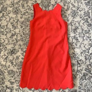 J Crew Red Scallop Dress Size 2